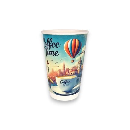 PAHAR CARTON PERETE DUBLU „COFFEE TIME” 8 OZ