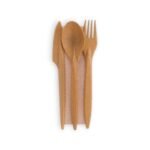 SET TRIS FIBRA LEMNOASA ( LINGURA+FURCULITA+CUTIT+SERV.)