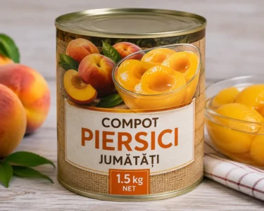 1.5 kg compot piersici jumatati
