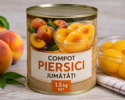 1.5 kg compot piersici jumatati