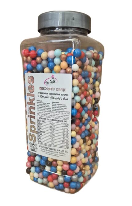 perle decorative multicolore din zahăr pentru torturi și prăjituri