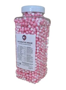 perle decorative din zahăr alb roz cu aspect perlat Decorative Drage