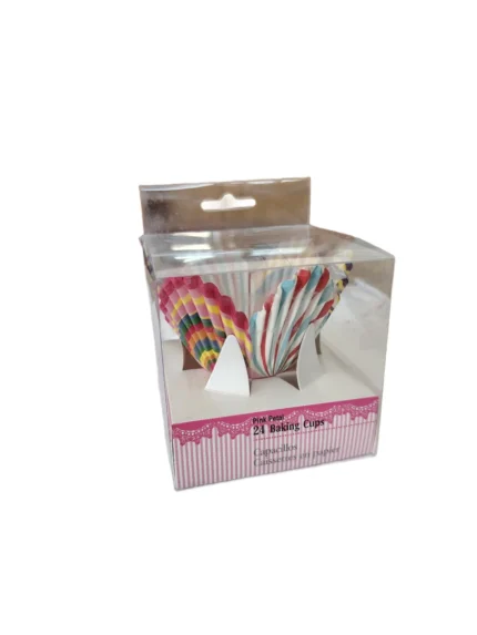 Forme brioșe cu dungi multicolore – 24 buc