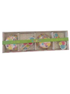 Set brioșe cu toppere aniversare 24 buc – Baloane colorate
