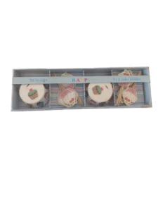 Set brioșe cu toppere 24 buc – model Cupcake cu cireșe