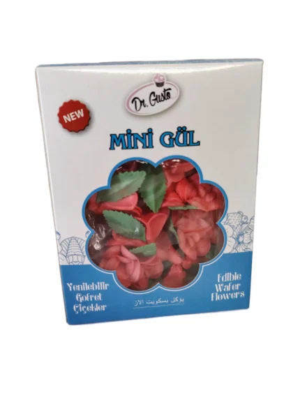 Flori comestibile mini Dr. Gusto cu 50 trandafiri și 50 frunze mari